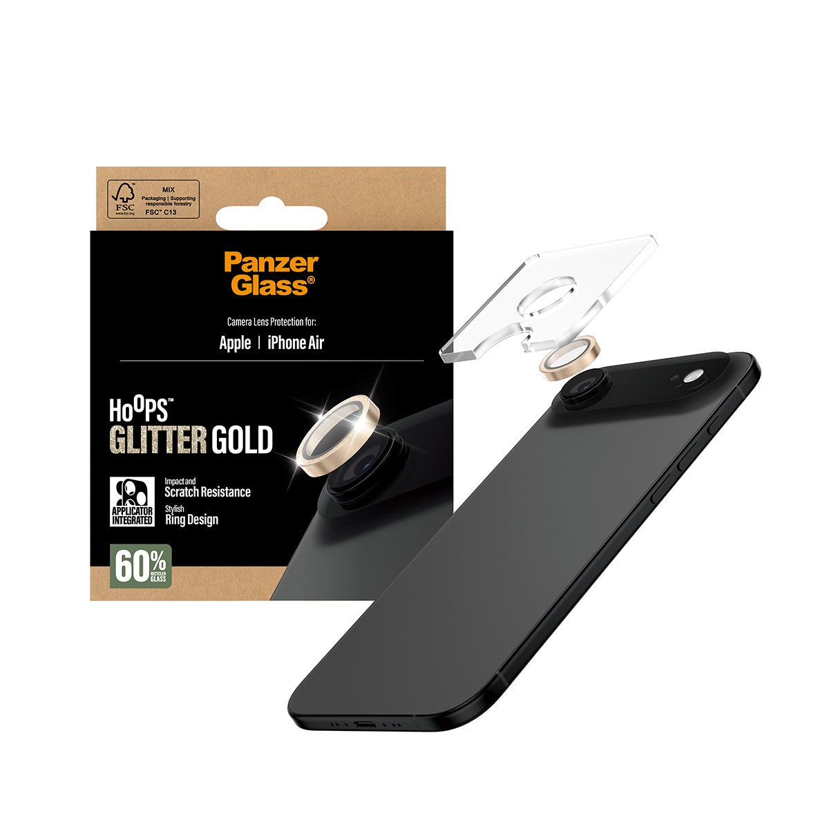 PanzerGlass® Hoops® Camera Lens Protector Glitter Gold iPhone Air